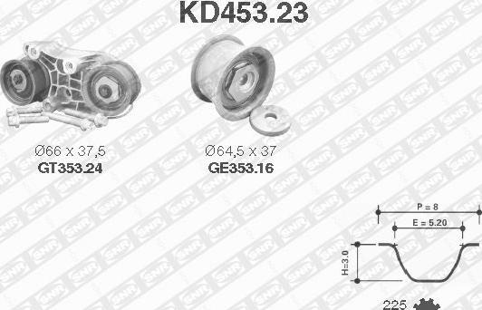 SNR KD453.23 - Set curea de distributie parts5.com