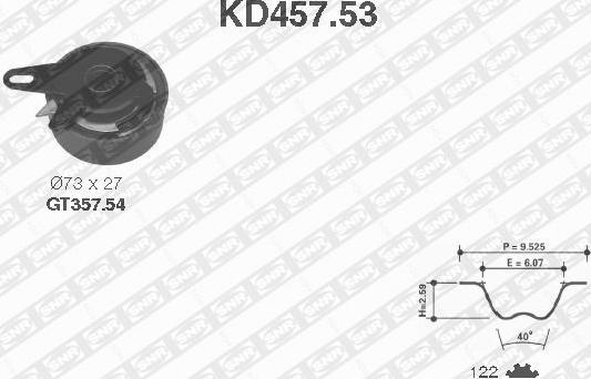 SNR KD457.53 - Komplet (kit) zobatega jermena parts5.com