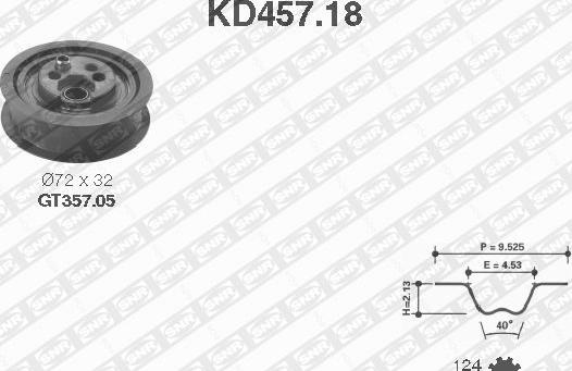 SNR KD457.18 - Σετ οδοντωτού ιμάντα parts5.com