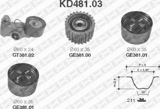 SNR KD481.03 - Triger kayışı seti parts5.com