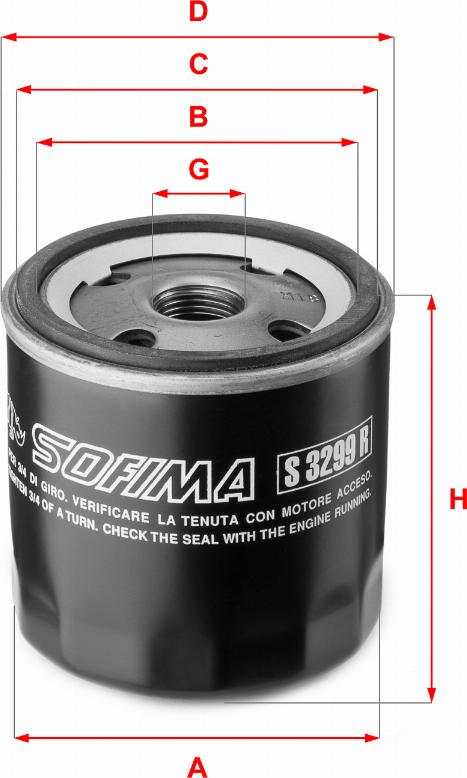 Sofima S 3299 R - Oljni filter parts5.com