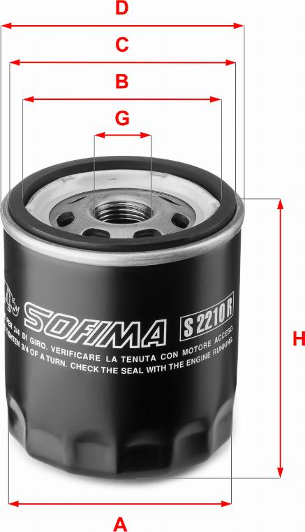 Sofima S 2210 R - Filtre à huile parts5.com