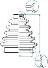 Spidan 190964 - Burduf cauciuc, articulatie planetara parts5.com