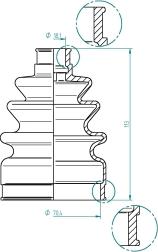 Spidan 190973 - Burduf cauciuc, articulatie planetara parts5.com