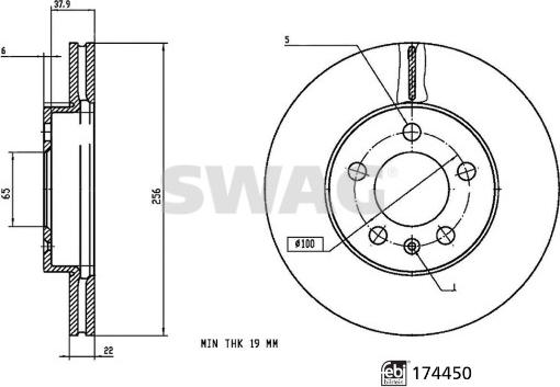 Swag 33 10 6352 - Kočni disk parts5.com