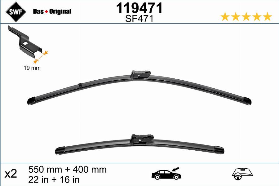 SWF 119471 - Metlica brisalnika stekel parts5.com