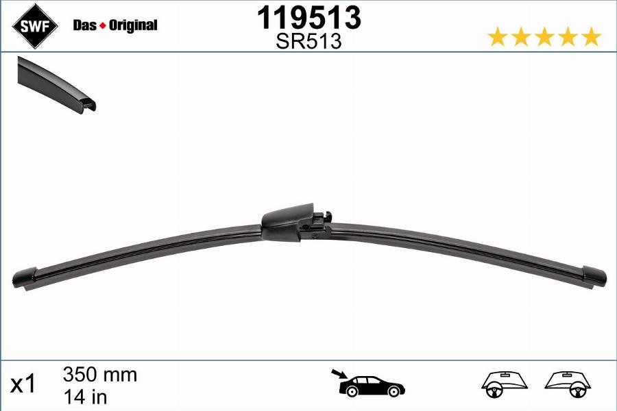 SWF 119513 - Metlica brisalnika stekel parts5.com