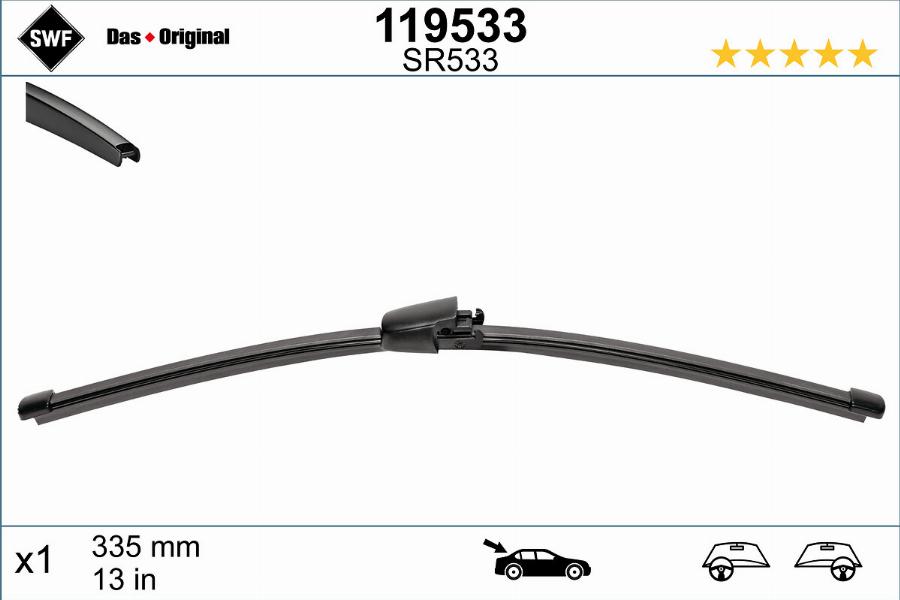 SWF 119533 - Metlica brisalnika stekel parts5.com