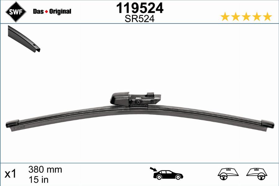 SWF 119524 - Metlica brisalnika stekel parts5.com