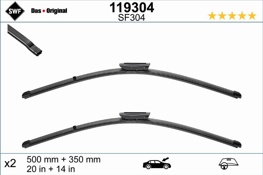 SWF 119304 - Metlica brisalnika stekel parts5.com