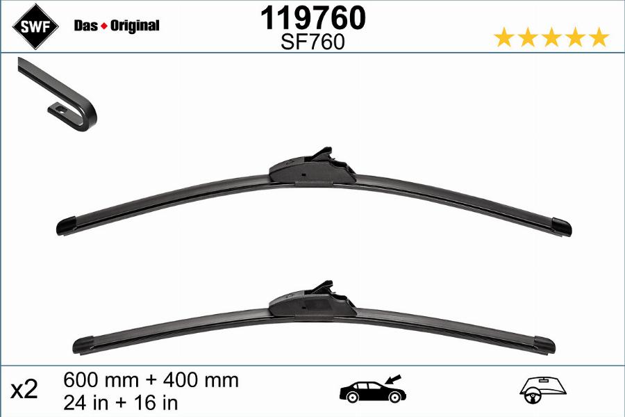 SWF 119760 - Metlica brisalnika stekel parts5.com