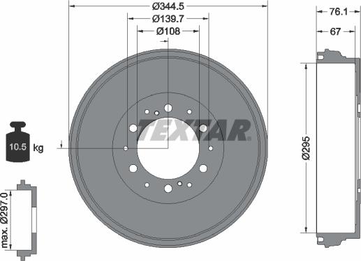 Textar 94038800 - Спирачен барабан parts5.com