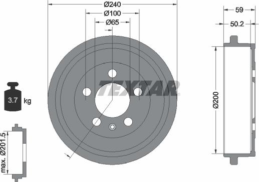 Textar 94023800 - Brake Drum parts5.com