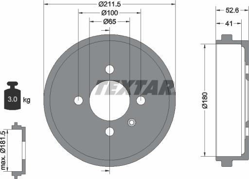 Textar 94022700 - Brake Drum parts5.com