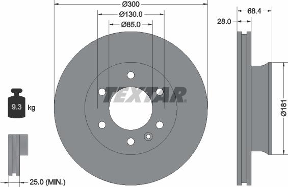 Textar 93143200 - Disc frana parts5.com