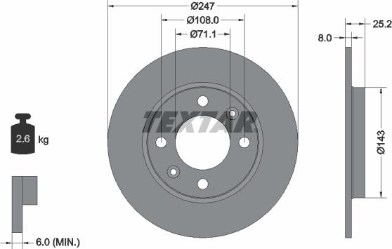 Textar 92055003 - Disc frana parts5.com