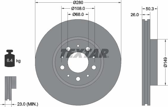 Textar 92066703 - Féktárcsa parts5.com