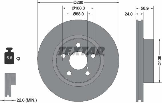 Textar 92081900 - Disc frana parts5.com