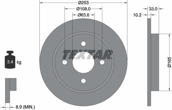 Textar 92088403 - Disc frana parts5.com