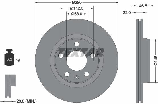 Textar 92083505 - Féktárcsa parts5.com