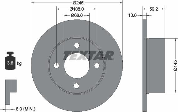 Textar 92026100 - Piduriketas parts5.com