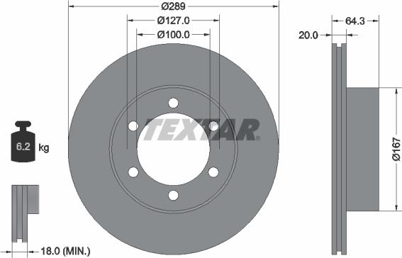 Textar 92076300 - Δισκόπλακα parts5.com