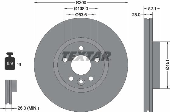 Textar 92196905 - Bremsscheibe parts5.com