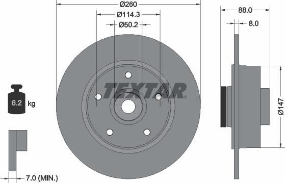 Textar 92196003 - Kočioni disk parts5.com