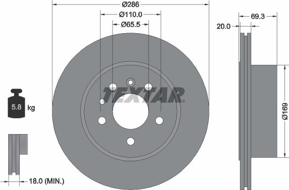 Textar 92144900 - Disque de frein parts5.com