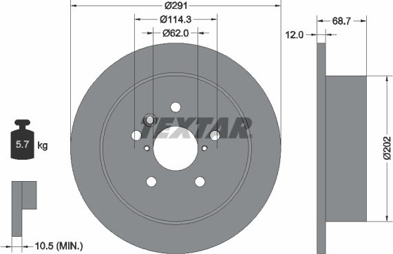 Textar 92144203 - Disc frana parts5.com