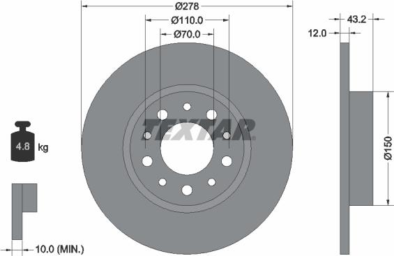 Textar 92145203 - Disco de freno parts5.com