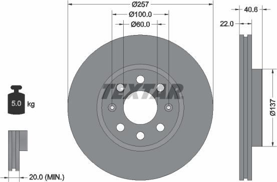 Textar 92145703 - Disco de freno parts5.com