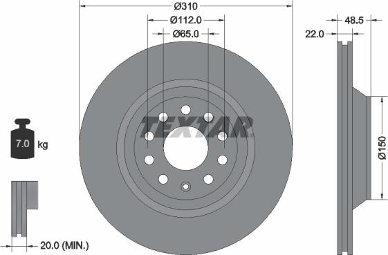 Textar 92140703 - Disc frana parts5.com