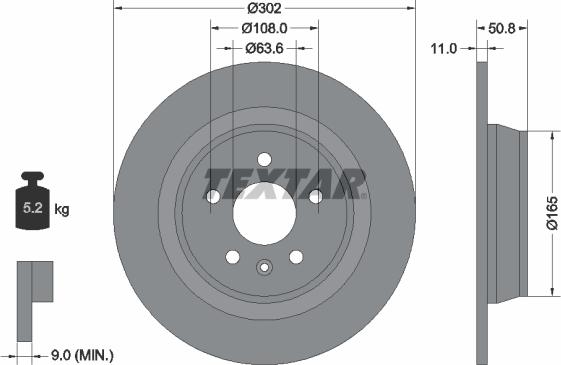 Textar 92159303 - Disc frana parts5.com