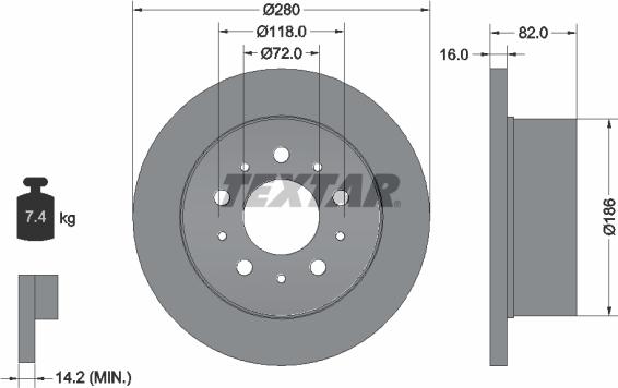 Textar 92157403 - Disc frana parts5.com