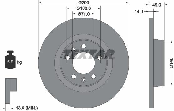 Textar 92157100 - Disc frana parts5.com