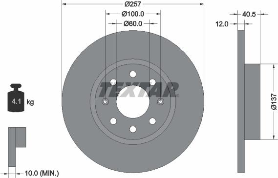 Textar 92164603 - Disco de freno parts5.com