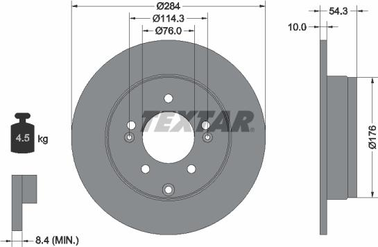 Textar 92166600 - Disc frana parts5.com