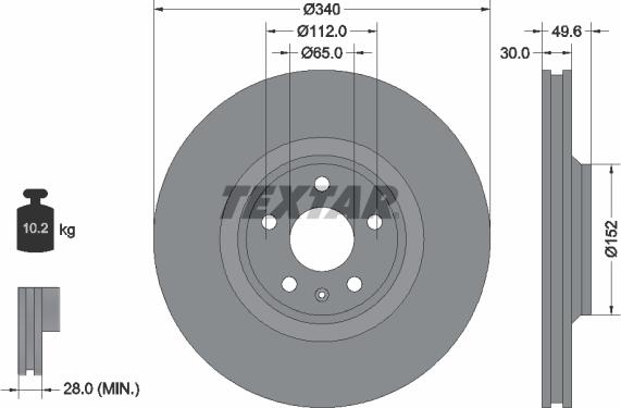 Textar 92160505 - Disc frana parts5.com