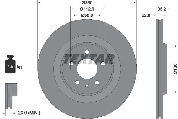 Textar 92160303 - Brzdový kotúč parts5.com