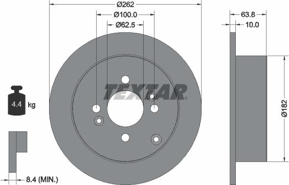 Textar 92161303 - Disc frana parts5.com