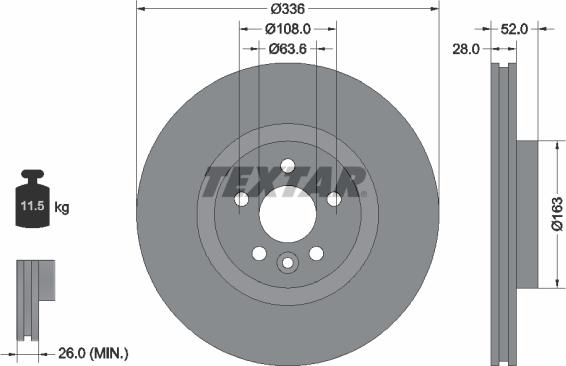 Textar 92168203 - Bremsscheibe parts5.com