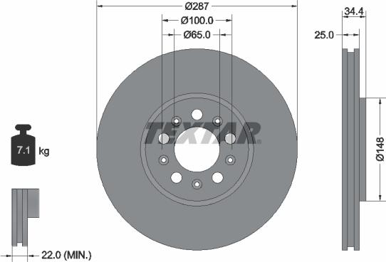 Textar 92106605 - Δισκόπλακα parts5.com