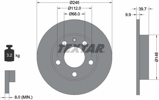 Textar 92106203 - Tarcza hamulcowa parts5.com