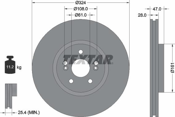 Textar 92119405 - Tarcza hamulcowa parts5.com