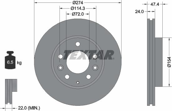 Textar 92110400 - Disc frana parts5.com