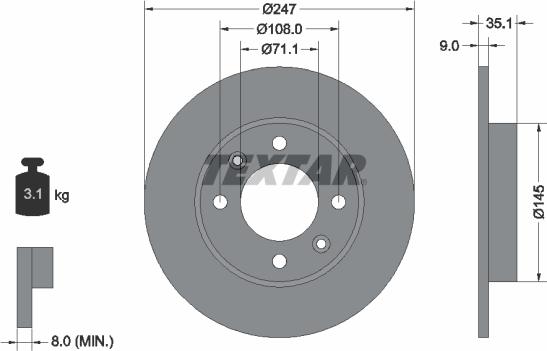 Textar 92111703 - Disc frana parts5.com