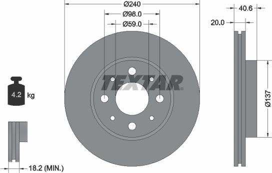 Textar 92118003 - Disco de freno parts5.com