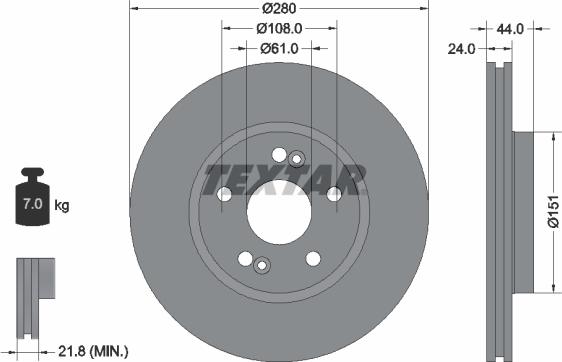 Textar 92113803 - Δισκόπλακα parts5.com