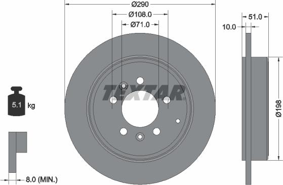 Textar 92112000 - Disc frana parts5.com